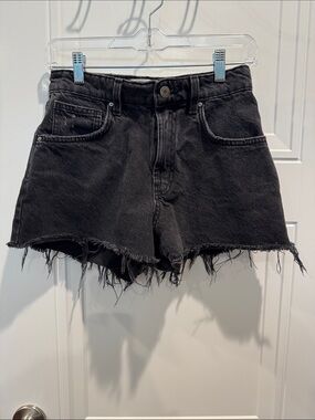 Cotton On Black Frayed Hem Denim Shorts